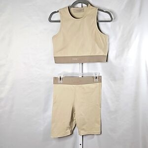 Essentials Fear Of God Brown Sports Shorts & Bra Athletic Women's Size L Set